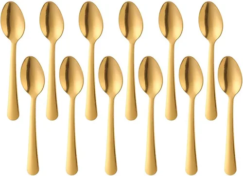 Miniatura 10 de Juego de 12 cucharas de café Demitasse de acero inoxidable, mini cuchara de 4.5 pulgadas, pequeñas cucharas de espresso para café, azúcar, postre