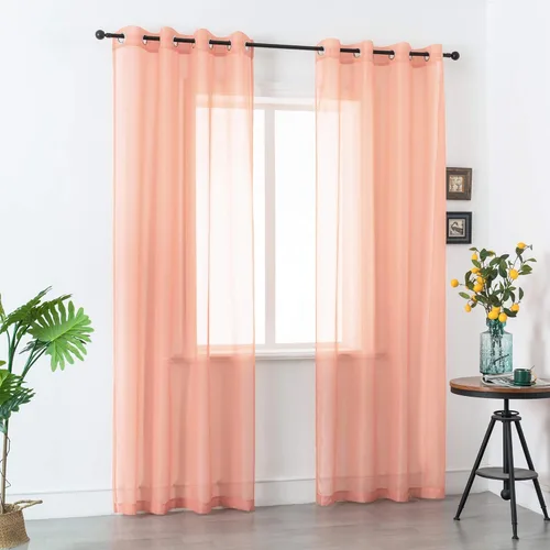 Miniatura 40 de DUALIFE Cortinas Amarillas de 72 Pulgadas de Largo para Dormitorio Juego de 2 Paneles con Ojales Ventana Semi Voile Filtrado de Luz Cortinas