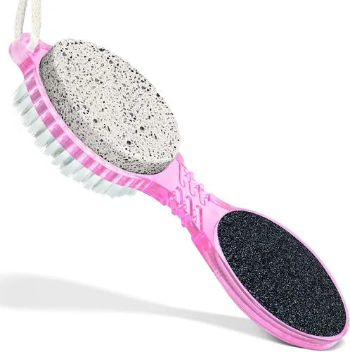 Miniatura 8 de DecorRack (4 en 1) Kit de paleta de pedicura con piedra pómez para pies, cepillo de limpieza de uñas, lima de metal y tablero de esmeril, juego