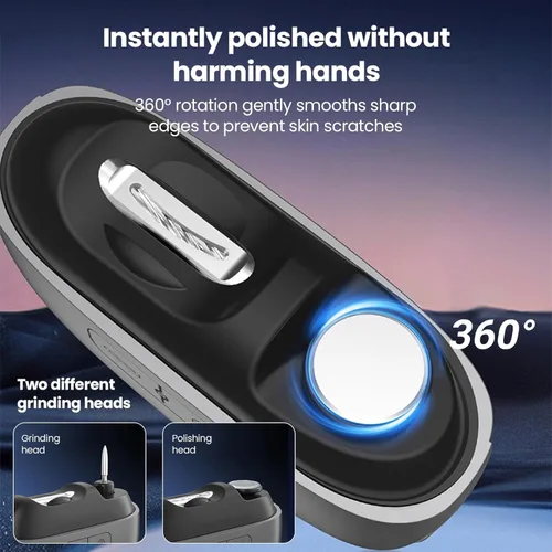 Miniatura 5 de Cortauñas eléctrico 3 en 1 y recortador de uñas eléctrico con luz LED, cortaúñas recargable de 2 velocidades, cortaúñas eléctrico seguro