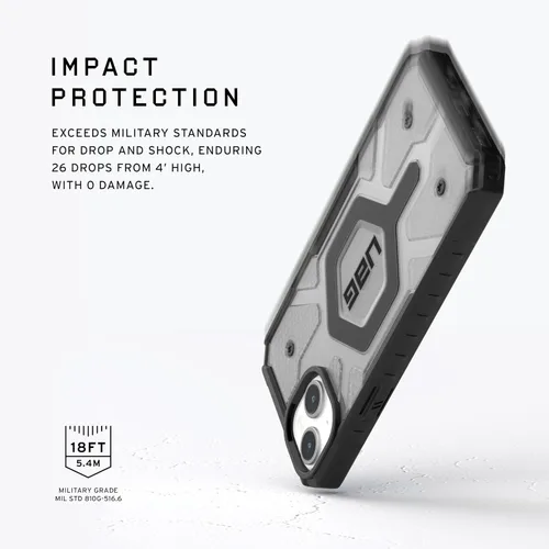 Miniatura 3 de URBAN ARMOR GEAR UAG - Funda compatible con iPhone 15 de 6.1 pulgadas, Pathfinder transparente ceniza/negro, imán integrado compatible con carga
