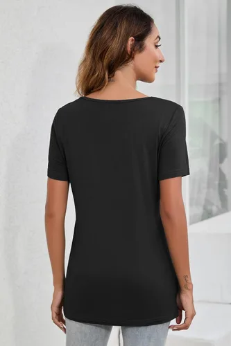 Miniatura 6 de Sosolism 3 Pack Maternity Nursing Short Sleeve Tops for Breastfeeding