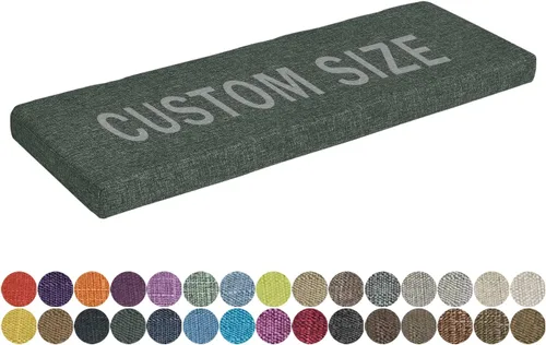 Miniatura 17 de Cojín de banco de tamaño personalizado, 30 colores, cojín de asiento de ventana panorámica, espuma gruesa de tapicería de 1.18 pulgadas, 1.97