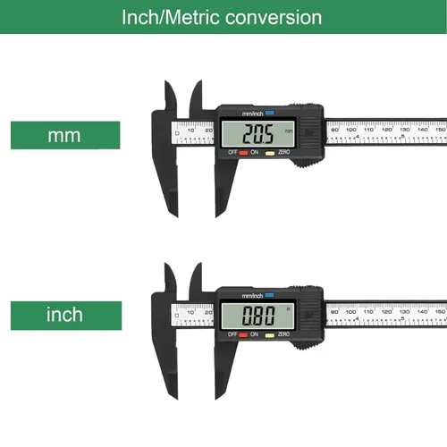 Miniatura 2 de HDLNKAK Calibre digital Vernier, herramienta de medición de calibradores de 0 a 6 pulgadas, calibrador micrómetro electrónico, función de apagado