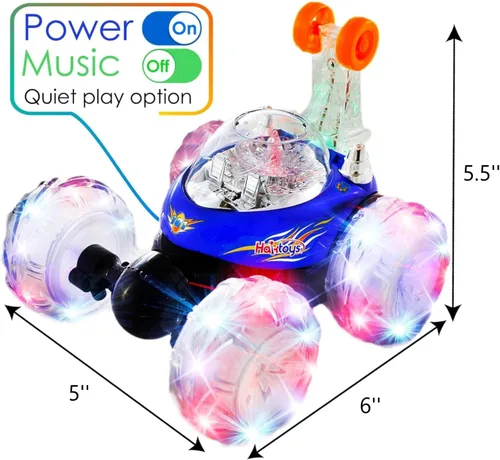 Miniatura 4 de Coche acrobático multifunción recargable Invincible Tornado Twister de Haktoys HAK101, con luces LED y música