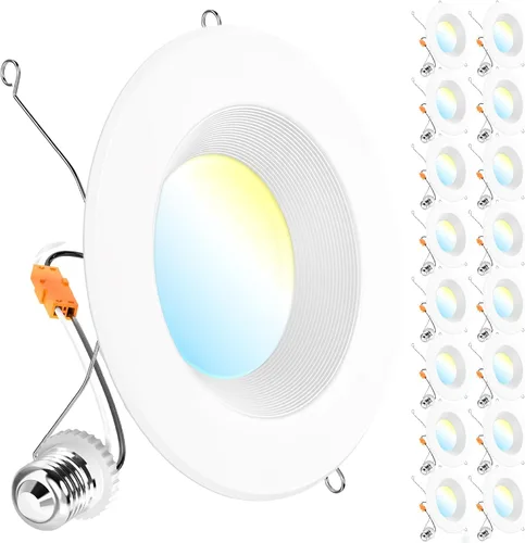 Miniatura 9 de Sunco - Paquete de 16 luces LED empotrables de 4 pulgadas, 11 W, 660 lm, retrofit Downlight, 5CCT 2700K-5000K, regulable para interiores, moldura