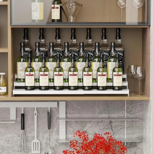 Miniatura 3 de Organizador de almacenamiento expandible para especias con estante de 3 niveles, organización de estantes de condimentos. Ideal para estantes