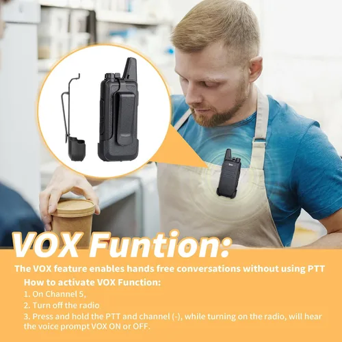 Miniatura 7 de TID RADIO TD-M8s Walkie Talkies para adultos, radio bidireccional de largo alcance, radios FRS VOX sin licencia, walkie talkies recargables de 2