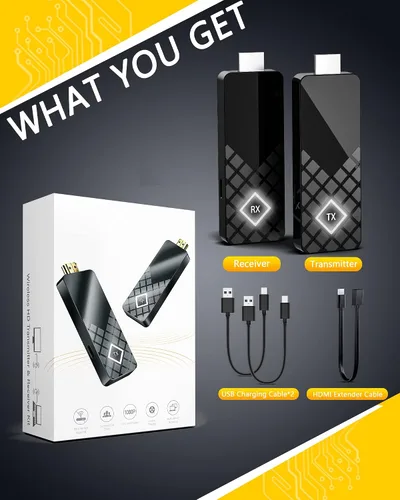 Miniatura 8 de MpioLife Transmisor y receptor inalámbrico HDMI, entrada 4K y 1080P a 60Hz, adaptador de pantalla inalámbrico con rango de 165 pies, extensor HDMI