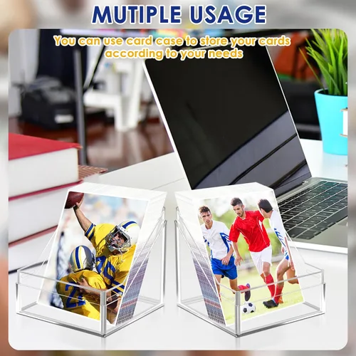 Miniatura 5 de Homthy Paquete de 6 cajas de cartas para tarjetas intercambiables, cajas de almacenamiento acrílicas Commander con capacidad para más de 600 6P