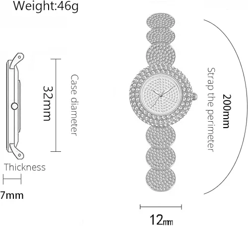 Miniatura 5 de Ladies Dress Watch Luxury Quartz Small Face Diamond Shining Bling Watches Silver Analog Watch for Women Waterproof Gifts for Women