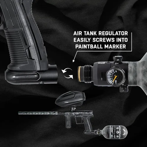 Miniatura 4 de HK Army Aerolite de fibra de carbono HPA Sistema de tanque de aire comprimido para paintball Transparente