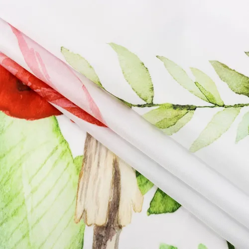 Miniatura 3 de Juego de cortinas de ducha de flamenco rosa, hoja verde salvia con hongo rojo, cortina de ducha para baño, cortina de ducha tropical de hoja