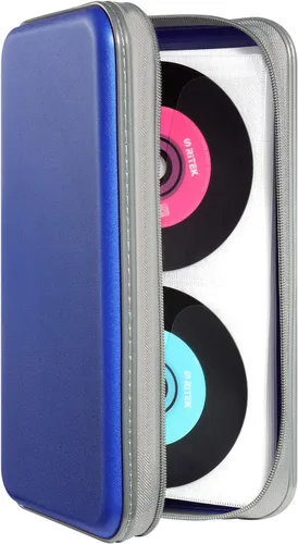 Miniatura 18 de UENTIP Funda para CD, capacidad para 96 CD, de plástico duro, cartera protectora para CD/DVD, para coche, hogar, viajes (96, negro) CD DVD