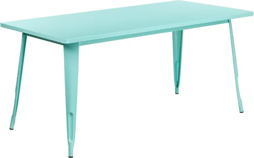 Miniatura 8 de Flash Furniture - Mesa rectangular de metal para interior o exterior (31.5 x 63.0 pulgadas), NA, Negro