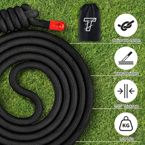 Miniatura 4 de Flow Rope Exercise Jump Rope For Fitness, Working Out, Flow with 9 Ft Adjustable Double Woven Workout Rope For Men, Women, Beginners' Training