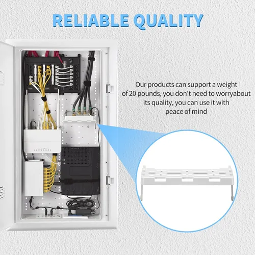 Miniatura 6 de Haoguo - Soporte universal de plástico para estante de centro multimedia, soporta 20 libras de peso, compatible con centros de medios estructurados