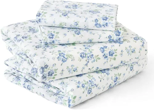 MUXHOMO Juego de sábanas de 4 piezas de tamaño individual, suaves y transpirables para dormitorio con bolsillo profundo de hasta 16 pulgadas, sin