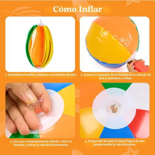Miniatura 8 de JOYIN Paquete de 12 pelotas de playa de 12 pulgadas, juguetes inflables clásicos a granel para piscina, juegos de adultos y niños, suministros