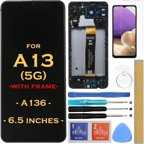 Reemplazo de pantalla LCD táctil digitalizador Asamblea (con marco) para Samsung Galaxy A13 5G A136 SM-A136A SM-A136U SM-A136U1 SM-A136W 6.5"