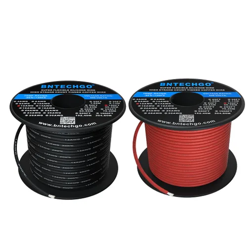 Miniatura 24 de BNTECHGO Carrete de alambre de silicona calibre 12, 50 pies, color marrón, flexible, 12 AWG, alambre de cobre estañado trenzado