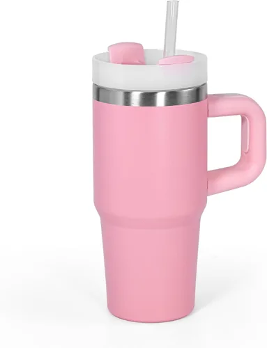 Miniatura 13 de Vaso de 14 onzas con asa de acero inoxidable de doble capa aislante, botella de agua de acero inoxidable reutilizable para niños, regalos para niños