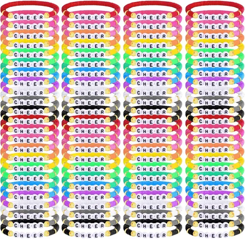 Miniatura 14 de LUYI 32 piezas de pulseras de joyería preppy para mujer, cuentas de arcilla, coloridas, pulseras heishi estilo surfista, conjunto de pulseras