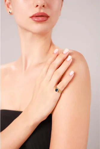 Miniatura 2 de Anillo Silvershake, de plata esterlina 925 con piedra de nacimiento ovalada, de 932 x 1364 de pulgada, diseño de nudo celta., plata chapada