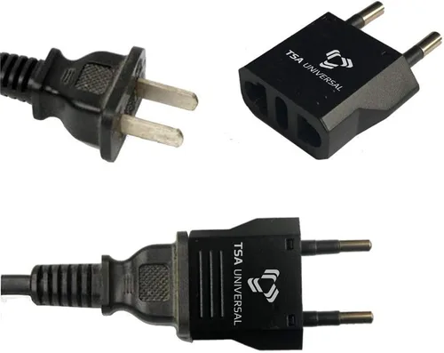 Miniatura 2 de Adaptador de corriente de viaje de Estados Unidos a Bélgica para conectar enchufes eléctricos de América del Norte a tomacorrientes belgas para Negro