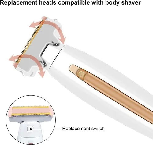 Miniatura 3 de LinMei Cabezal de repuesto compatible con acabado táctil Flawless Body Recargable afeitadora y recortadora con 2 cepillos de limpieza