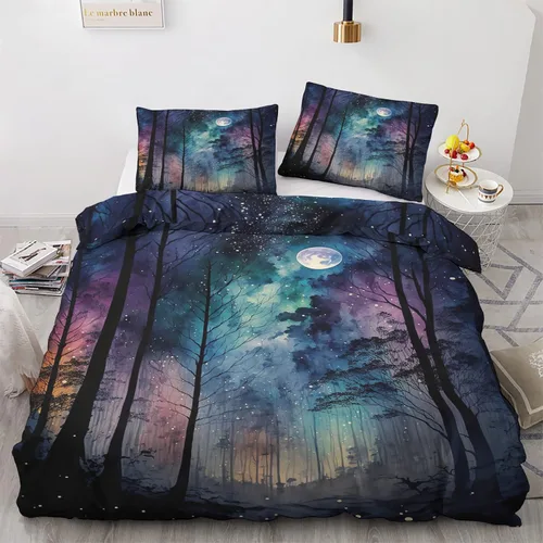 Miniatura 10 de Phoenix Funda de edredón tamaño King Juego de ropa de cama de pájaro de fantasía 3 piezas Funda de edredón con patrón de microfibra suave