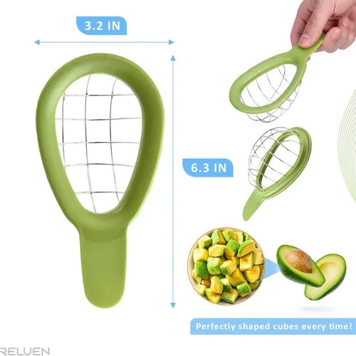 Miniatura 2 de Herramienta para cortar aguacate – Cuber de aguacate de 3.2 x 6.3 pulgadas con mango ergonómico, fácil de usar y limpiar, plástico de grado