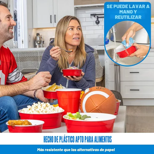Miniatura 5 de GoBig Red Party Cup Bowls - Large Disposable Plastic Bowls - 22 oz or 60 oz