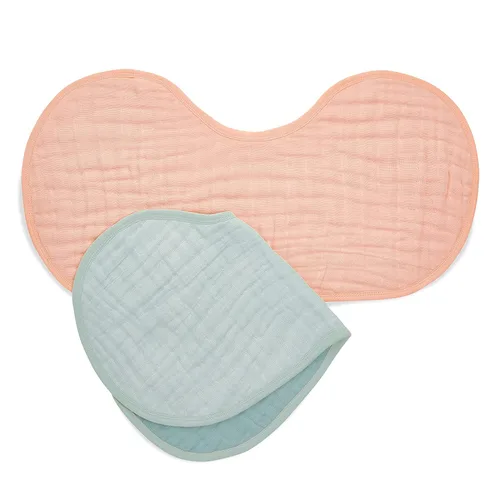 Miniatura 3 de aden + anais Babero de muselina de algodón 100% orgánico, multiuso, absorbente, de 4 capas, babero de cobertura completa con cierre a presión, paño