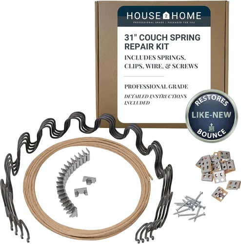 Miniatura 8 de House2Home Repuesto de resorte para tapicería de sofá de 31 pulgadas, kit de reparación de 2 unidades para muebles, silla, sofá, incluye clips