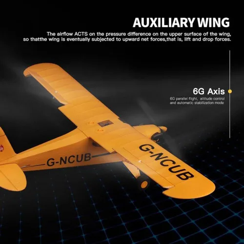 Miniatura 4 de Avión RC de control remoto de 5 canales J3-CUB de Park10 Toys para adultos con motor sin escobillas 1406 al aire libre, avión de ala fija de 3D6G