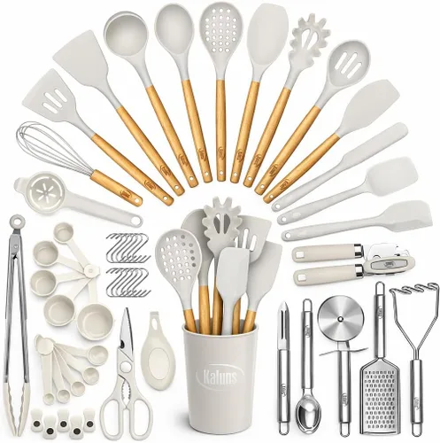 Miniatura 12 de Kaluns 50 piezas juego de utensilios de cocina de silicona juego completo de cocina - 427°C resistente al calor antiadherente utensilios de cocina