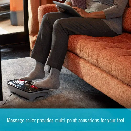 Miniatura 4 de HoMedics Masajeador de pies con vibración: máquina masajeadora de pies portátil con calefacción, calor calmante con sensaciones multipunto y control