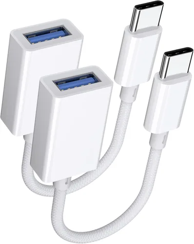 ZVGMOOE Adaptador USB C a USB 3.0, paquete de 2 unidades, USB C macho a USB hembra OTG cable Thunderbolt3 a USB adaptador compatible con MacBook