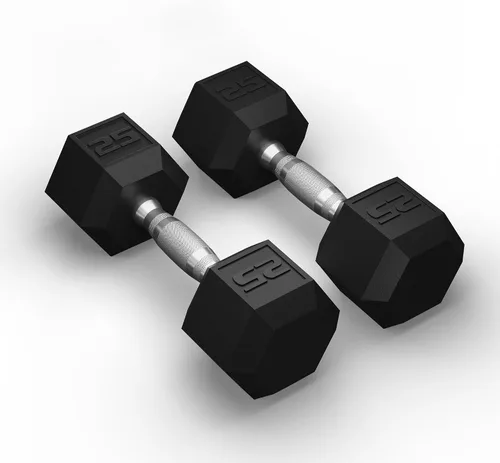 Miniatura 7 de GRETERST Juego de mancuernas hexagonales con revestimiento de goma, pesas de mano para ejercicio y fitness para gimnasio en casa, entrenamiento