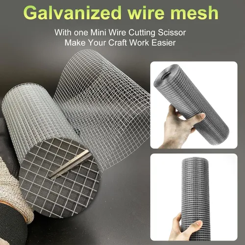 Miniatura 7 de Hardware Cloth - Rollo de malla de alambre galvanizado de 4 pulgadas x 10 pies y 1/4 pulgadas (23 GA) para vallas de corral de pollo, malla
