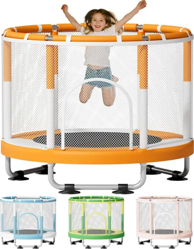 Miniatura 10 de ZCMHAXJ - Cama elástica de 55 pulgadas para niños, capacidad de 440 libras, cama elástica para niños pequeños, para interiores y exteriores, regalos