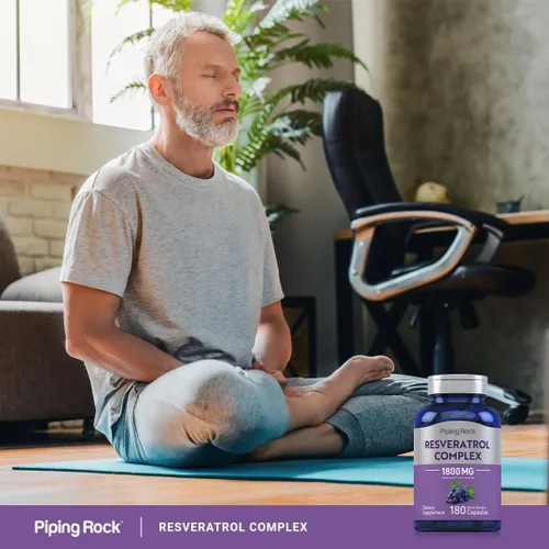 Miniatura 5 de Piping Rock Complejo de resveratrol 180 cápsulas Extracto de semilla de uva Suplemento sin OMG, sin gluten