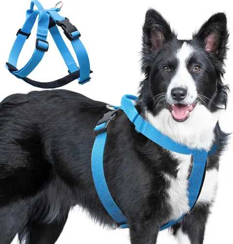 Miniatura 8 de Galaxy - Arnés reflectante para perro, ajuste ajustable de 4 puntos, hebillas antipellizcos, control de clip trasero y asa de emergencia, forro