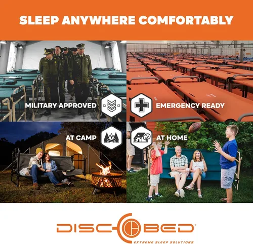 Miniatura 7 de Disc-O-Bed Gran banco convertible para exterior de 2 personas y cuna de camping doble para adultos, sistema de literas portátil, negro