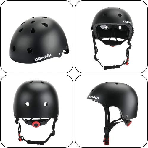 Miniatura 2 de Juego de almohadillas para casco de bicicleta y patineta para niños, equipo de protección para niños pequeños, rodilleras y coderas para niños
