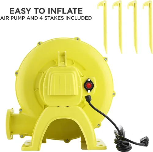 Miniatura 6 de AKEYDIY Toboganes acuáticos inflables, estilo castillo, parque acuático inflable al aire libre con escalada, borde de baloncesto, piscina