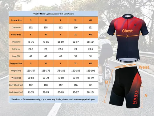 Miniatura 6 de voofly Hombres Ciclismo Jersey Conjunto Hombres Manga Corta Compresión Bicicleta Pantalones Cortos Gel Acolchado Ciclismo Ropa