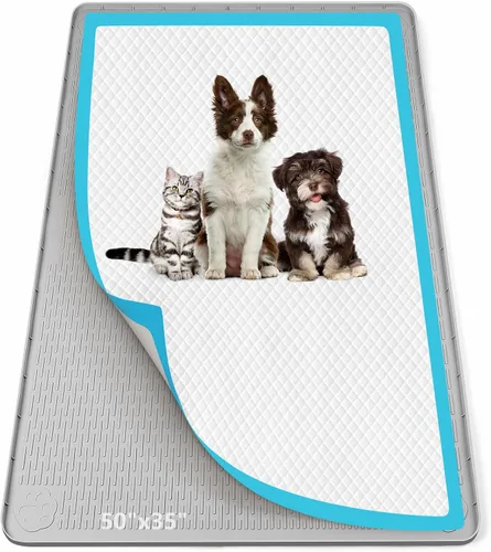 Miniatura 23 de Soporte para orina para perros, 51 x 25.6 pulgadas, de silicona, a prueba de fugas, borde alto, antiderrames, para cachorros, gatos, conejos