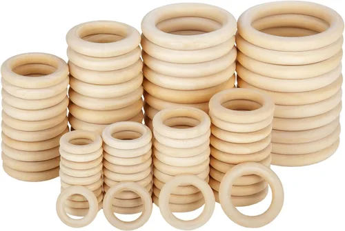 wugongshan 80 anillos de madera natural, anillos de madera lisos sin acabar, aros de madera sin pintura para manualidades, fabricación de joyas,